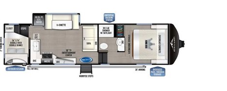 2024 EAST TO WEST RV TANDARA 27BH-OK, , floor-plans-day image number 0
